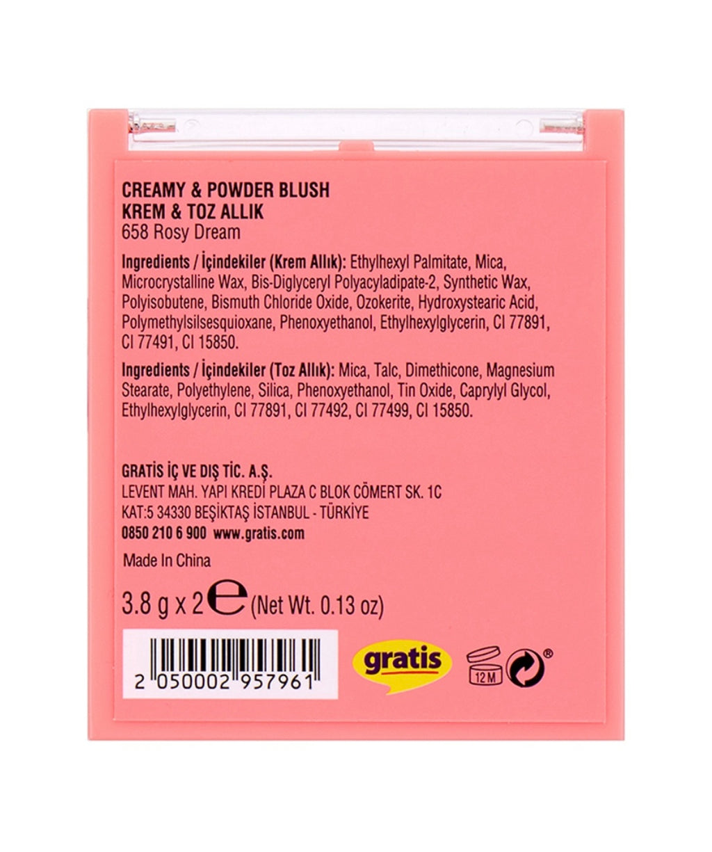 Beaulis VIBE IT Creamy & Powder Blush 658 Rosy Dream