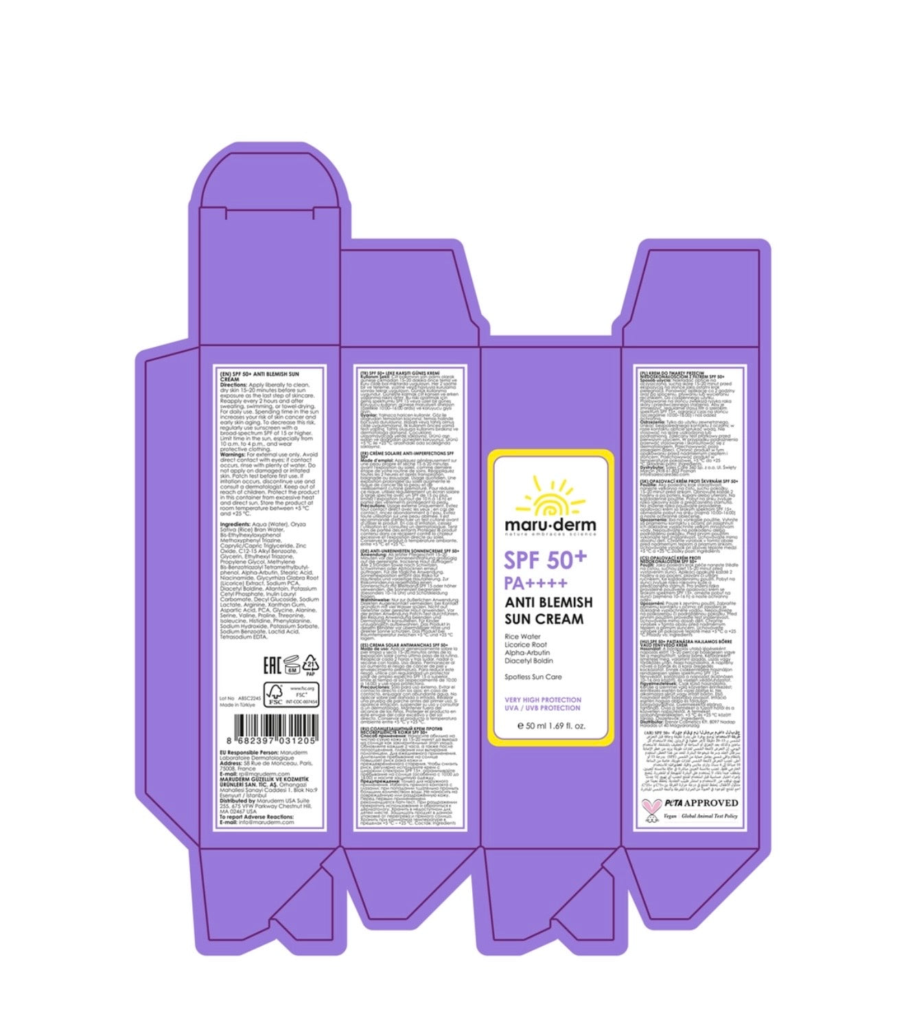 Maruderm SPF 50+ Anti Blemish Sun Cream