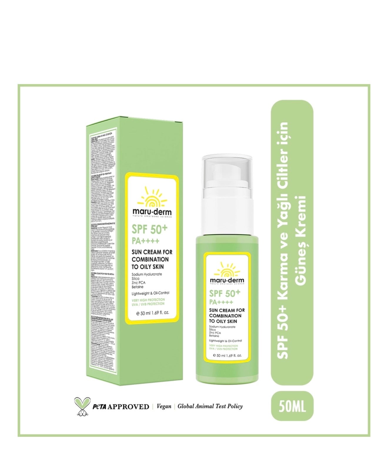 Maruderm SPF 50+ Sun Cream For Combination To Oily Skin