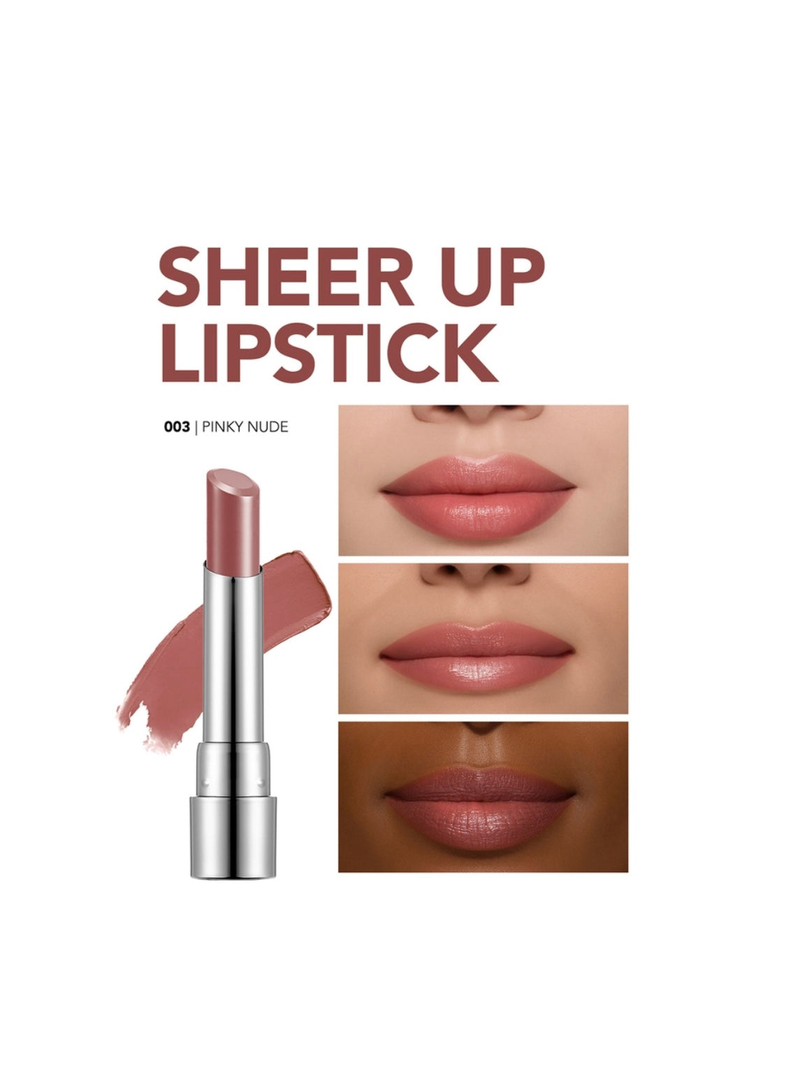 Flormar Sheer up Lipstick 003 Pinky Nude