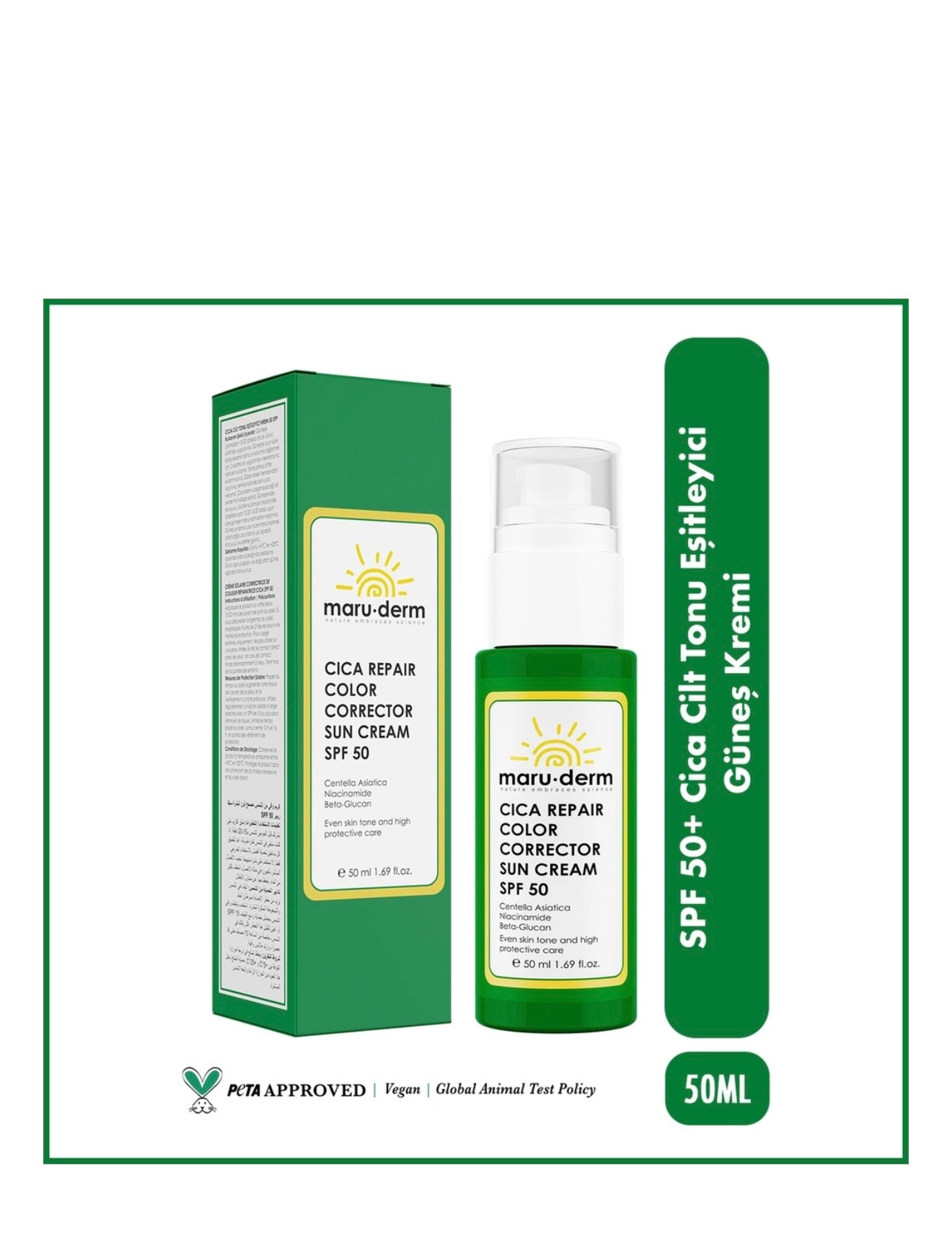 Maruderm SPF 50+ Cica Repair Color Corrector Sun Cream