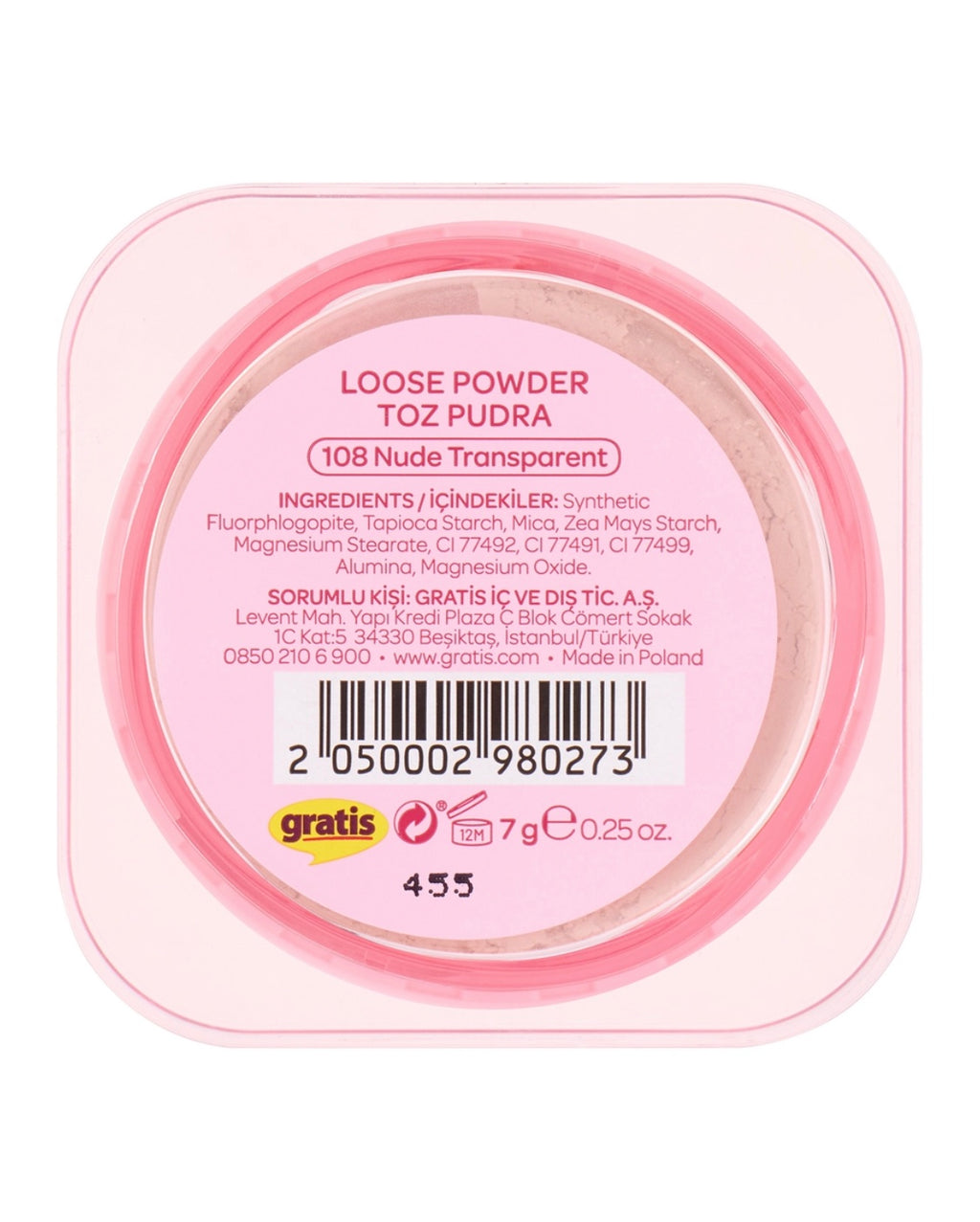 Beaulis fun BAKE MY DAY Loose Powder 108 Nude Transparent